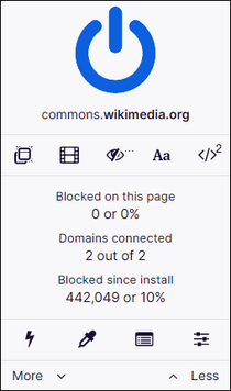 uBlock Origin pop-up interface as of version 1.27.6