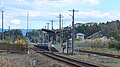 A view of the platform and tracks. The siding can be seen to the left.