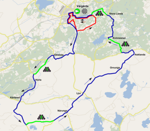 Circuit court, 11 km, parcouru 9 fois au total Circuit long, 53 km, parcouru 1 fois