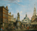 Painting of the Stocks Market, by Joseph Nickolls before 1738