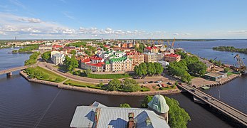 Vyborg depuis la tour Saint-Olaf du château de Vyborg.