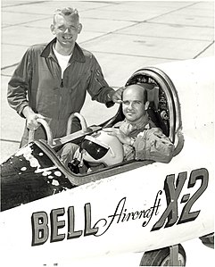 X-2 pilots Capt. Milburn "Mel" Apt and Capt. Iven Kincheloe.