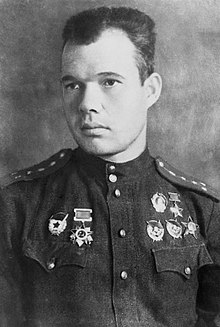 1943 photograph of Golubev in military uniform