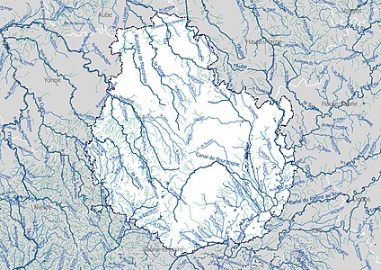 Carte de l'ensemble du réseau hydrographique de la Côte-d'Or.