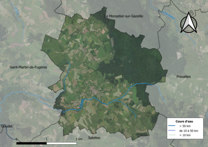 Vue aérienne du territoire communal.