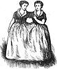 Engraving dated 1808 showing Eliza and Mary Chulkhurst, a pair of conjoined twins born in Biddenden, Kent in either 1100 or 1500.