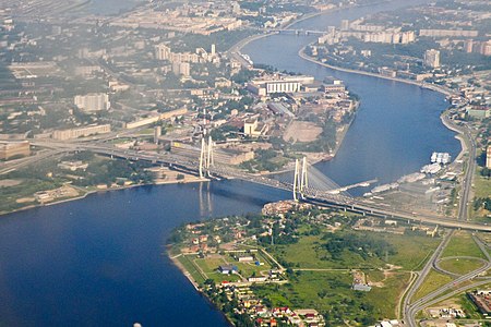 Большой Обуховский (вантовый) мост через Неву