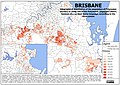 Geographical distribution of Brisbane's population of Polynesian origin.