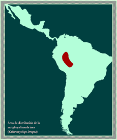 Mapa de distribución de Caluromysiops irrupta