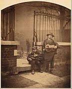 Street musicians, c1860