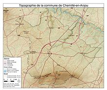 Carte topographique de la commune de Chemillé-en-Anjou