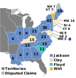 Electoral map, 1832 election