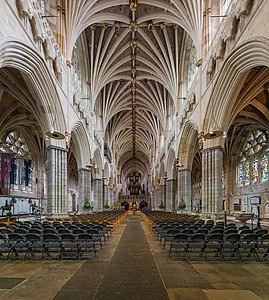 Nave of Exeter Cathedral, by Diliff