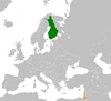 Location map for Finland and Israel.