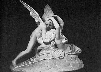 Photograph of Canova sculpture, Cupid and Psyche, between 1899 and 1913