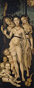 漢斯·巴爾東·格里恩的《美惠三女神》（Las tres gracias），151 × 61cm，約繪於1539年，來自腓力二世的收藏[30]