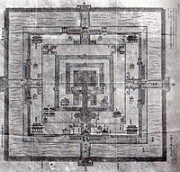 『祇園精舎図』として描かれたアンコール・ワットの見取図(1623-1633年)