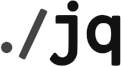 The characters "./jq" in black, monospace font
