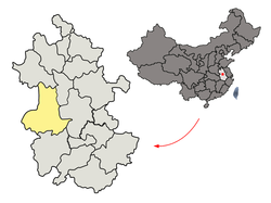 安徽省中の六安市の位置