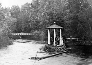 Ludvika ström med Ekotemplet, ca 1900