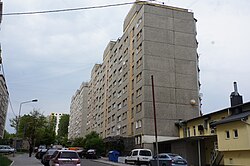 A Soviet-era apartment block in northern Lviv
