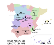 Distribución de los escuadrones aéreos en España