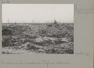 L'emplacement de l'église à l'issue des bombardements de l'été 1916.