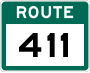 Route 411 marker