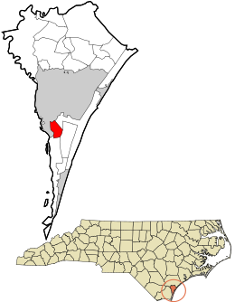 Location in New Hanover County and the state of North Carolina.