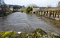 Inondations à Quimperlé : l'Ellé en crue (photo prise vers l'amont depuis le pont de la rue Ellé, 8 février 2014).