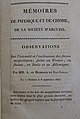 First page to volume I of Mémoires de physique et de chimie de la Société d’Arcuei (1807)
