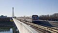 Die Donaustadtbrücke südlich der Station