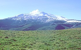 Vue du Nevado del Ruiz en 1985.