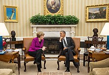 photograph of Merkel and Obama