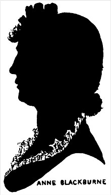 Silhouette of a woman above the words "Anne Blackburne"