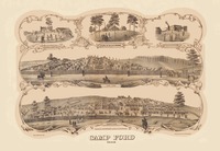 Wood cut engraving of Camp Ford, Texas. Originally drawn by Jas. S. McClain, captured on May 3, 1864, and held prisoner until the final exchange on May 27, 1865.