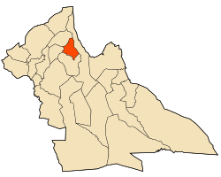 Map of Laghouat Province highlighting Oued Morra municipality