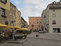 Hall in Tirol, view to two streets: Rosengasse-Mustergasse