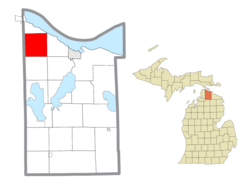 Location within Cheboygan County