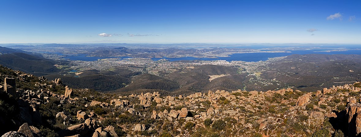 Hobart from Mount Wellington, by JJ Harrison