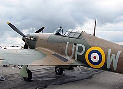 Hawker Hurricane with framed canopy slid to rear