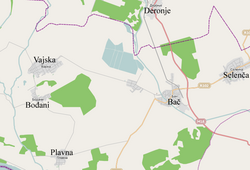 Map of Vajska and other settlements in the neighborhood