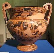 Vase François, v. 570. Cratère à volutes signé par Kleitas et Ergotimos. H. 66 cm. MNArch Florence