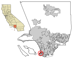 Location of Palos Verdes Estates in Los Angeles County, California