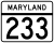 Maryland Route 233 marker