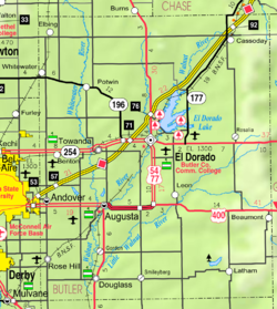 KDOT map of Butler County (legend)