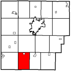 Location of Van Buren Township in Hancock County