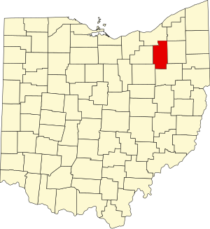 Map of Ohio highlighting Summit County