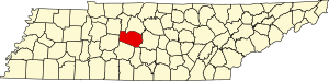 Map of Tennessee highlighting Williamson County