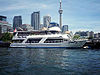Miss Toronto Cruise Ship along the Toronto Harbour shoreline.